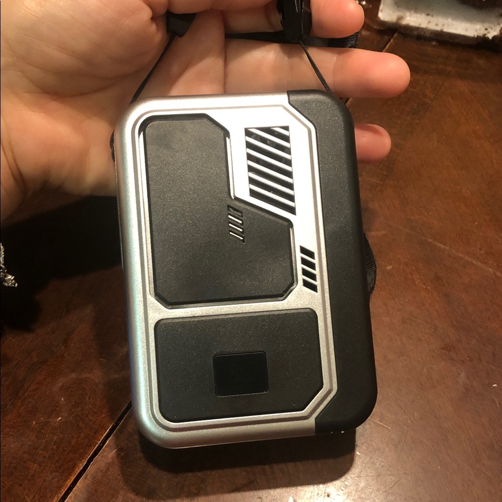 Portable Handheld Fan Power bank- black silver